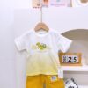y1383 - Dinosaur Yellow Short Pant Set - 图片 4