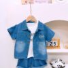 y1386 - Denim Jean 3 in 1 Set - 图片 1