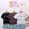 y1387 - Fashion Blending Short Jean Set - 图片 1