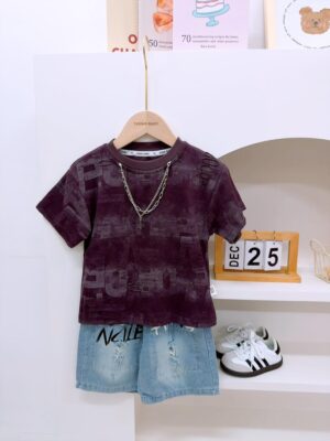 y1387 - Fashion Blending Short Jean Set - 图片 3