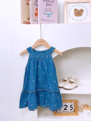 y1431 - Denim Ribbon Halter Neck Dress - 图片 3