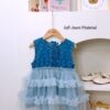 y1432 - Denim Mesh Dress - 图片 1