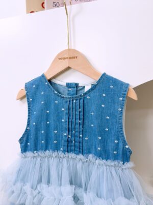 y1432 - Denim Mesh Dress - 图片 3