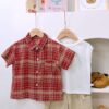 y1436 - Color Plaid Shirt 3 in 1 Set - 图片 3