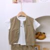 y1438 - Casual Sleeveless Zip 3 in 1 Set - Image 4