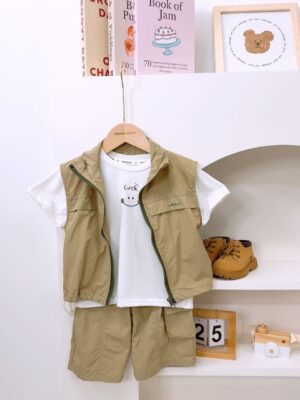 y1439 - Sleeveless Black Zip 3 in 1 Set - 图片 2