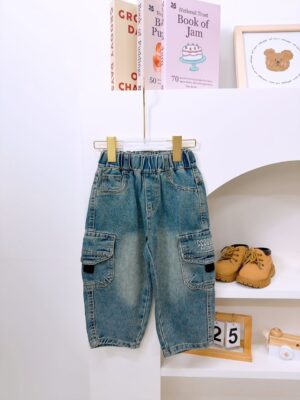 y1448 - Cool Brown Belt Denim Pants - Image 2