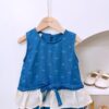y1461 - Ribbon Sleeveless Denim Set - 图片 2