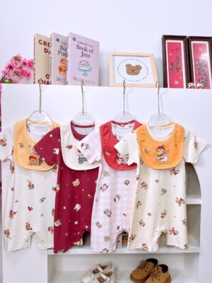 y1417 - Cute Cartoon Short-sleeves Jumper With Bib - 图片 1
