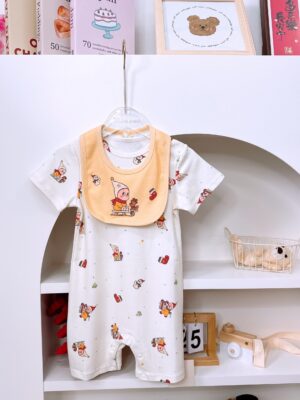 y1417 - Cute Cartoon Short-sleeves Jumper With Bib - 图片 3