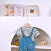 y1462 - Dinosaur Pocket Overall Set - 图片 2