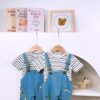 y1462 - Dinosaur Pocket Overall Set - 图片 1