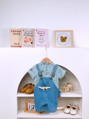 y1468 - 3D White Dinosaur Overall Set - 图片 2