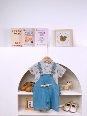 y1468 - 3D White Dinosaur Overall Set - 图片 4