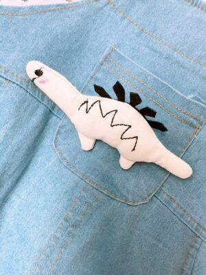 y1468 - 3D White Dinosaur Overall Set - 图片 5