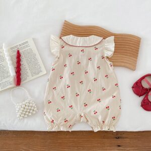 y1339 - Dot Collar Cherry Jumper - 图片 7