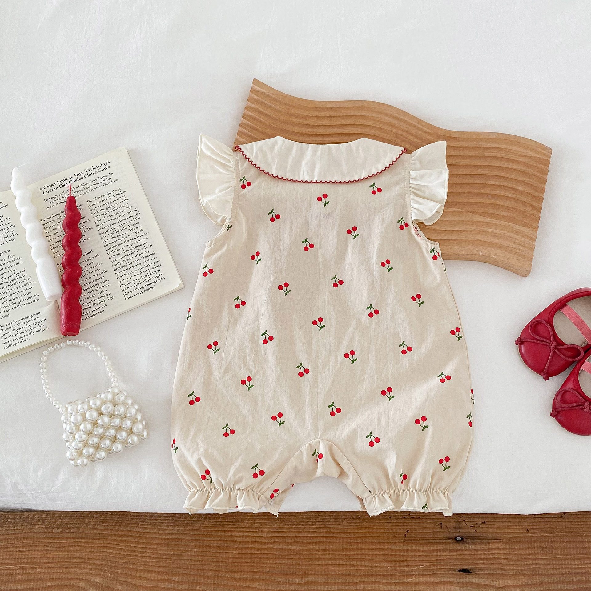 y1339 - Dot Collar Cherry Jumper - 图片 7