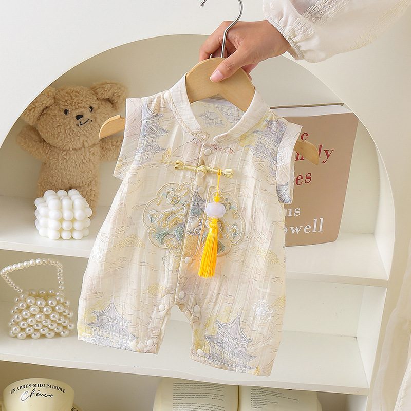 y1427 - Beige Lotus Ancient Pavilion Jumper - 图片 2