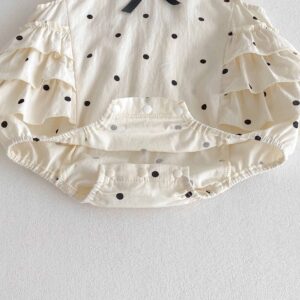 y1342 - Polka Dot Apricot Romper - Image 5