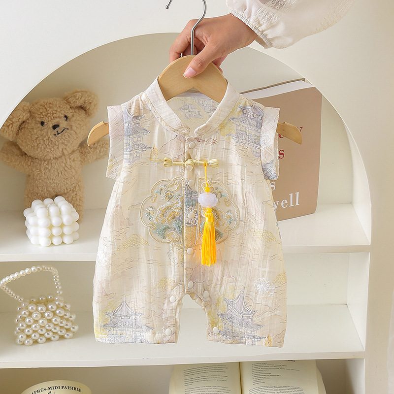 y1427 - Beige Lotus Ancient Pavilion Jumper - 图片 1