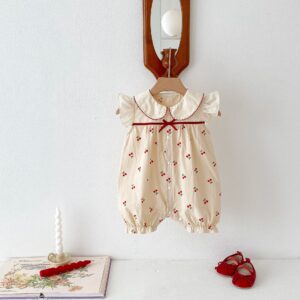 y1339 - Dot Collar Cherry Jumper - 图片 4