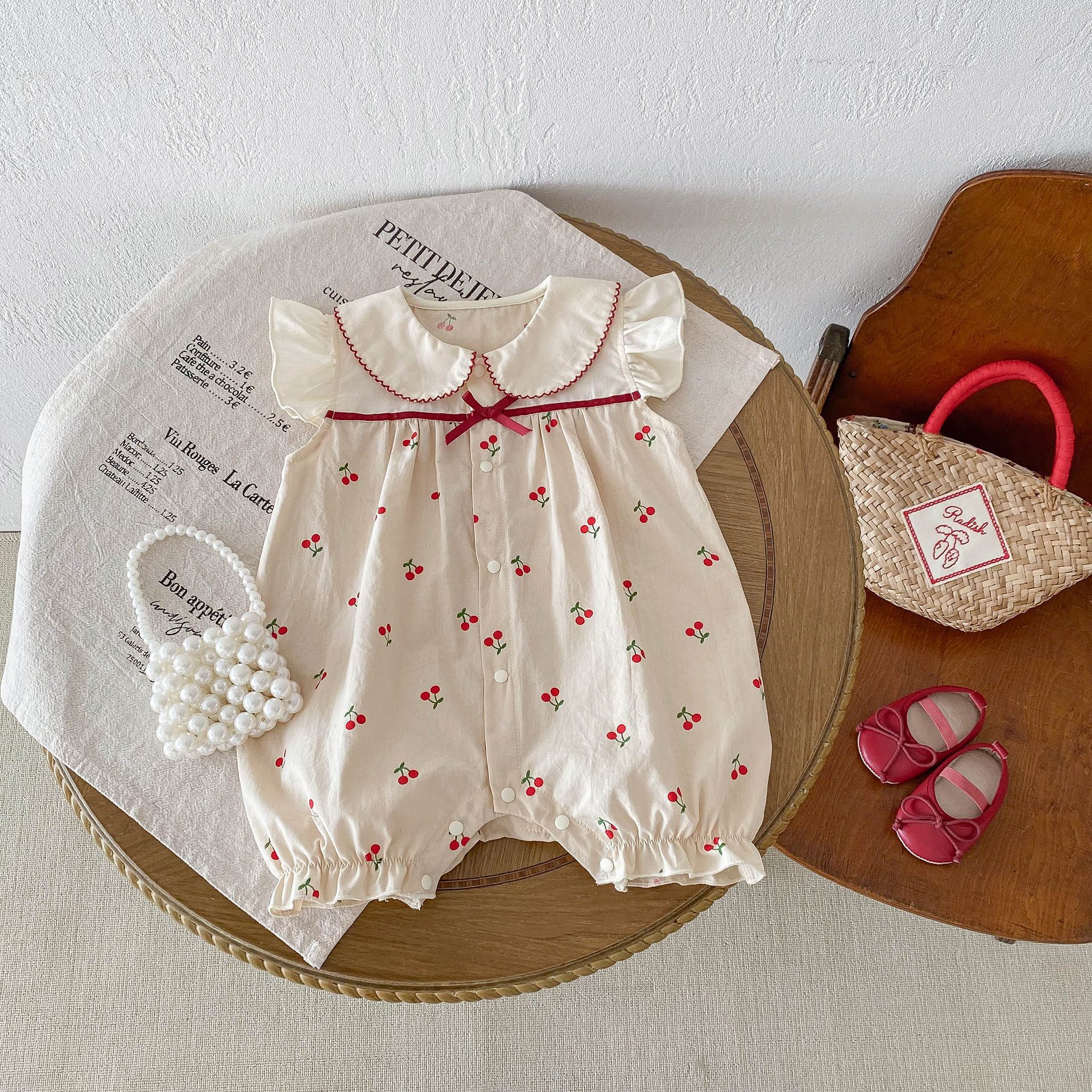 y1339 - Dot Collar Cherry Jumper - 图片 5