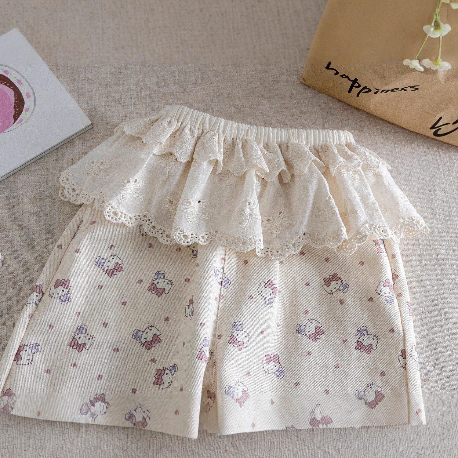 y1337 - Kitty Lace Long Pants - 图片 3