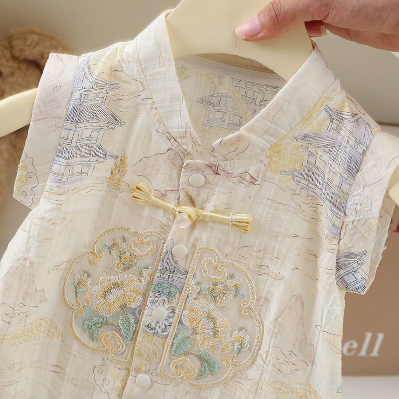 y1427 - Beige Lotus Ancient Pavilion Jumper - 图片 4