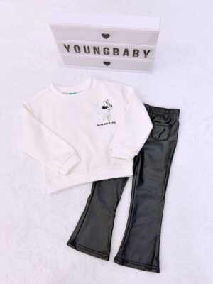 y1424 - Girl Fashion Cartoon Sweatshirt Set - Image 4