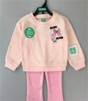 y1424 - Girl Fashion Cartoon Sweatshirt Set - Image 10