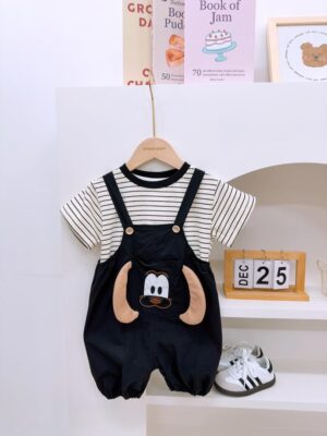 y1382 - Stripe 3D Dog Overall Set - 图片 6