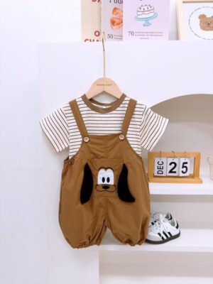 y1382 - Stripe 3D Dog Overall Set - 图片 5