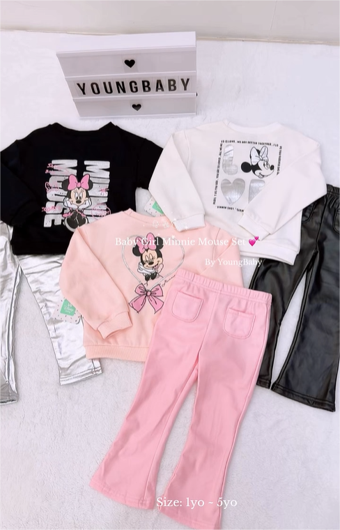 y1424 – Girl Fashion Cartoon Sweatshirt Set