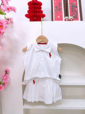 y1483 - Casual Sleeveless Pleated Skirt Set - 图片 7