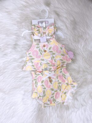 y1528 - Baby Girl Flower Fruit With Headband Set - 图片 2