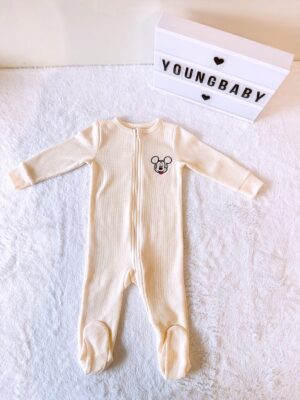 y1479 - Embroidery Cartoon Head Footed Jumper - 图片 2
