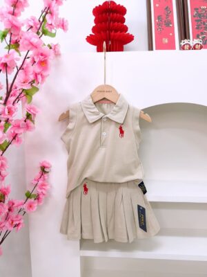 y1483 - Casual Sleeveless Pleated Skirt Set - 图片 8
