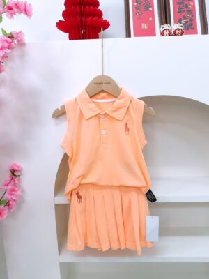 y1483 - Casual Sleeveless Pleated Skirt Set - 图片 9