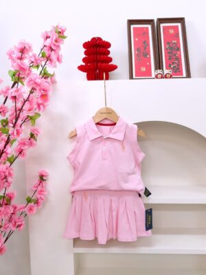 y1483 - Casual Sleeveless Pleated Skirt Set - 图片 10