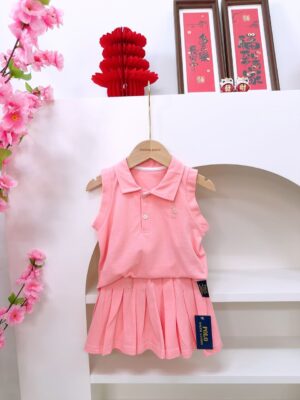 y1483 - Casual Sleeveless Pleated Skirt Set - 图片 11