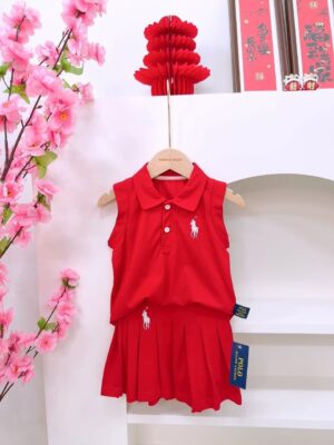 y1483 - Casual Sleeveless Pleated Skirt Set - 图片 13