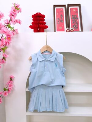 y1483 - Casual Sleeveless Pleated Skirt Set - 图片 14