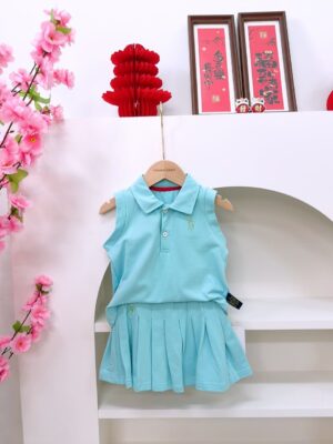 y1483 - Casual Sleeveless Pleated Skirt Set - 图片 15