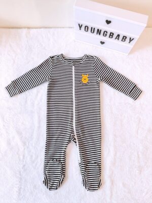 y1479 - Embroidery Cartoon Head Footed Jumper - 图片 10