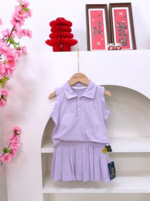 y1483 - Casual Sleeveless Pleated Skirt Set - 图片 17
