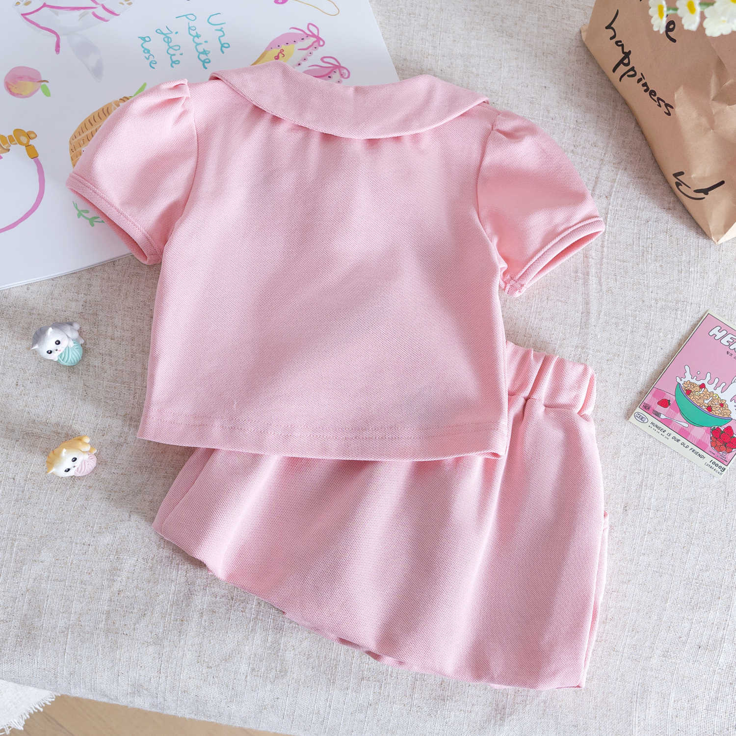 y1493 - Pink & Dark Blue Kitty Doll Collar Set - 图片 6