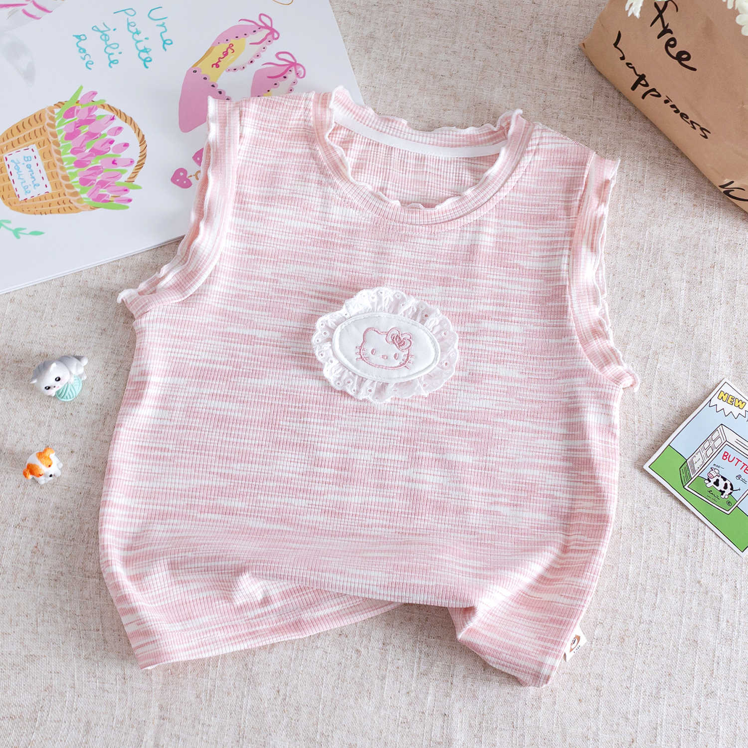 y1496 - Kitty Vest Short Pants Set - Image 5