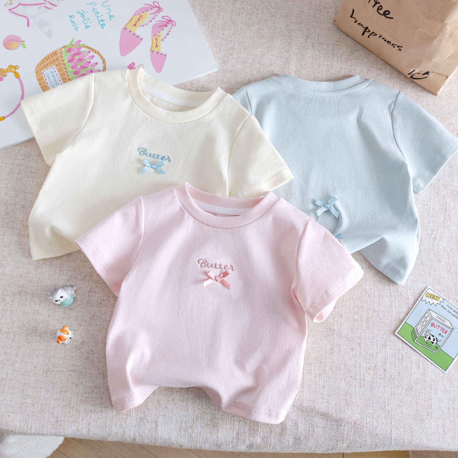 y1502 - 3 Color Butter Ribbon Shirt - Image 1