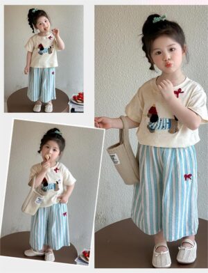 y1507 - Sausage Dog Shirt Stripe Long Pants - Image 5