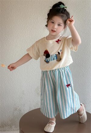 y1507 - Sausage Dog Shirt Stripe Long Pants - Image 3